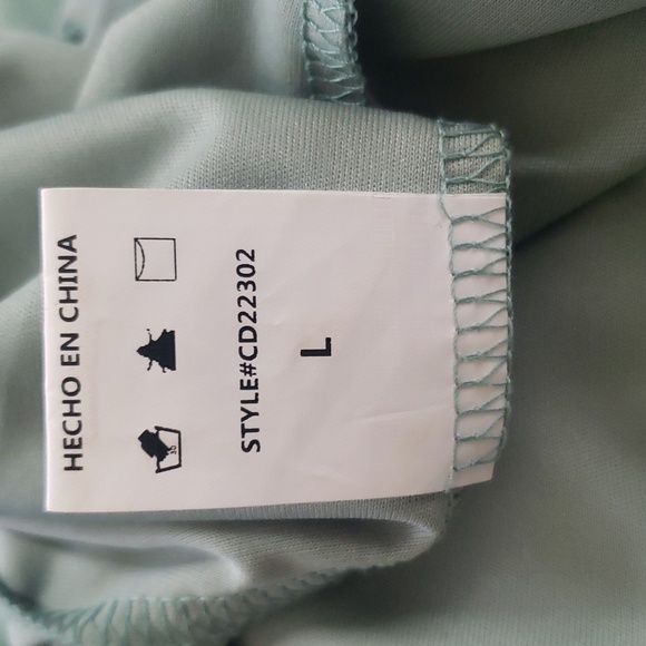 CT1604 Windsor Mint Green Spaghetti Strap Faux Wrap Dress L - Picture 3 of 4